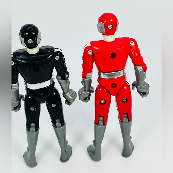 VTG 1994 Masterbotix Power Bots Black And Red Action Figures Trendmasters - Picture 3 of 9